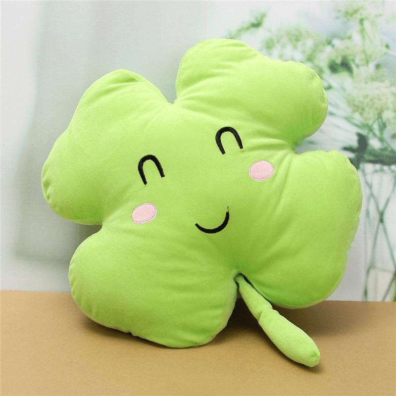 1PC 40Cm Cute Clover Shamrock Soft Stuffed Plush Toy Happy Love Ornament Soft Doll - MRSLM