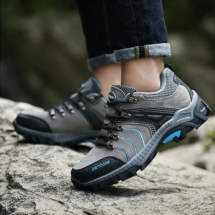 Men Breathable Wear Resistance Outsole Outdoor Hiking Athletic Shoes - MRSLM