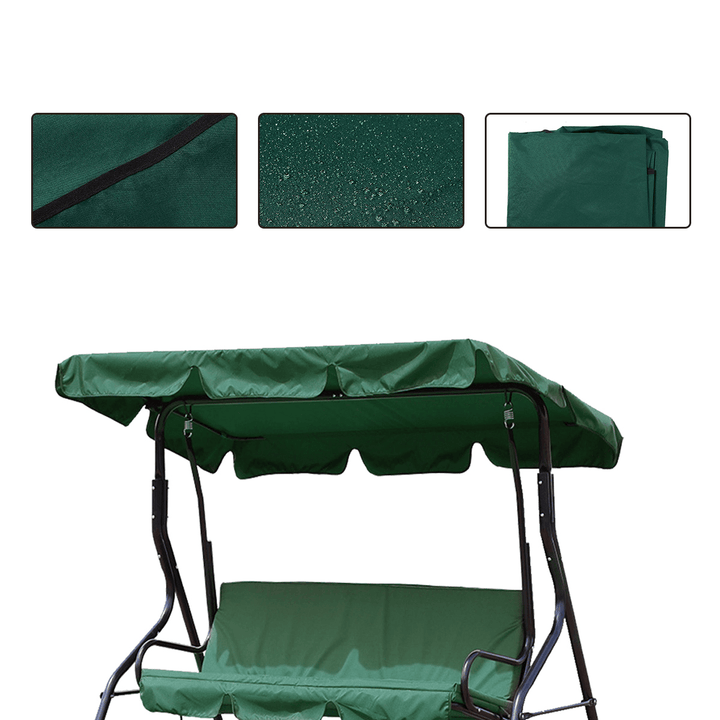 2/3 Seater Size Green Uv-Proof Outdoor Garden Patio Swing Sunshade Cover Waterproof Canopy Seat Top Cover - MRSLM