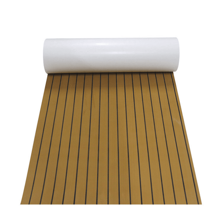 240X60X0.5Cm EVA Boat Flooring Pad Faux Teak Decking Sheet Non-Slip Self-Adhesive Kayaks Mat Outdoor Boating - MRSLM