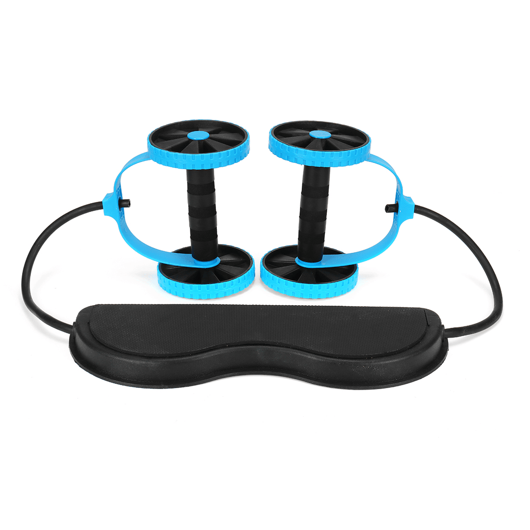 2 in 1 Abdominal Wheel Roller Resistance Bands Fitness Muscle Training Double Wheel Strength Exercise Tools - MRSLM