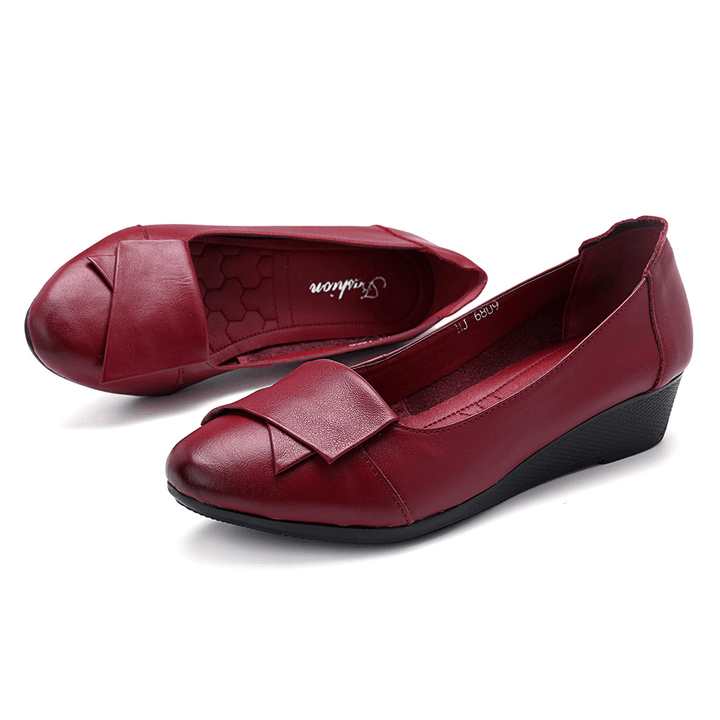 Women Comfortable Soft Leather Flats Loafers - MRSLM