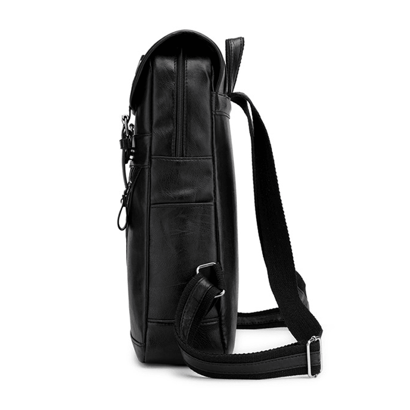 Faux Leather Large-Capacity School Backpack Leisure Bag - MRSLM