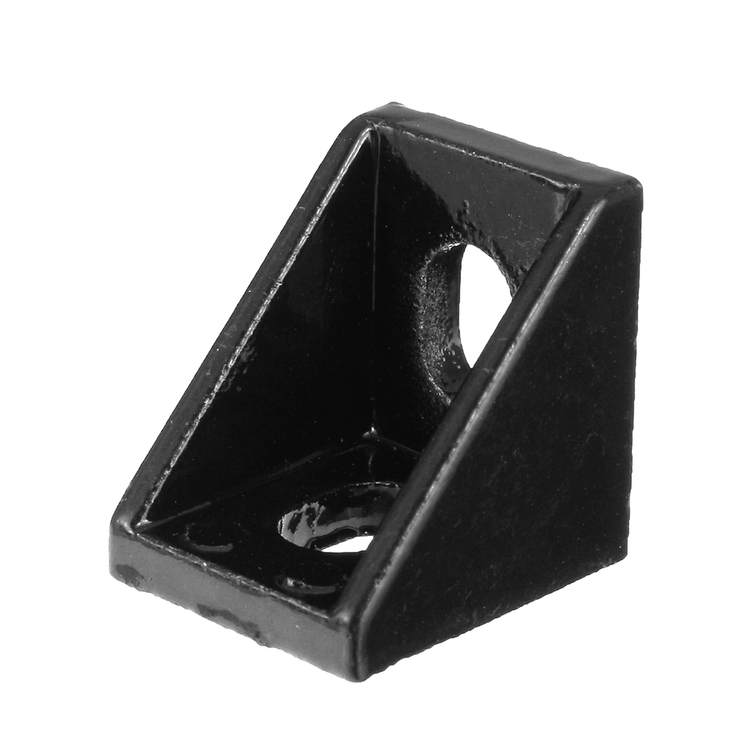 Suleve™ AJ20 10Pcs 2020 Black Aluminium Angle Corner Joint 2020 Series Aluminum Extrusion 20X20Mm Right Angle Bracket Furniture Fittings - MRSLM