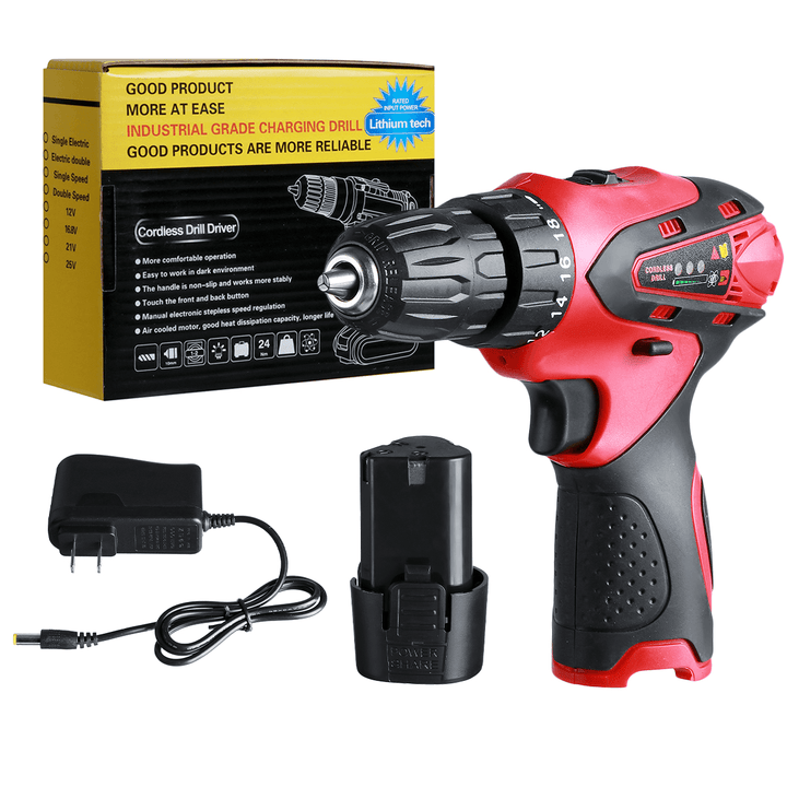 12V 1500Mah Electric Screwdriver Cordless Drill Mini Wireless Power Driver Power Tool W/ 1Pc Battery - MRSLM