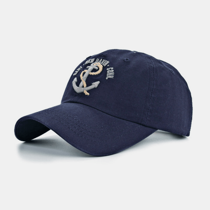 Unisex Relaxed Adjustable Cap Boat Anchor Embroidery Outdoor Ivy Cap Baseball Hats - MRSLM