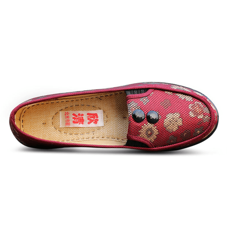 Floral Mesh Breathable Slip on Flat Shoes round Toe Soft Sole Flats - MRSLM