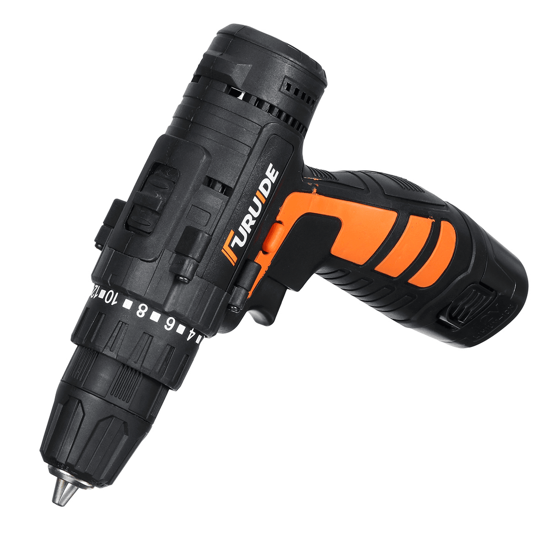 12V Electric Drill 2 Speed Electric Cordless Drill Electric Screwdriver Driver with Bits Set and Batteries - MRSLM