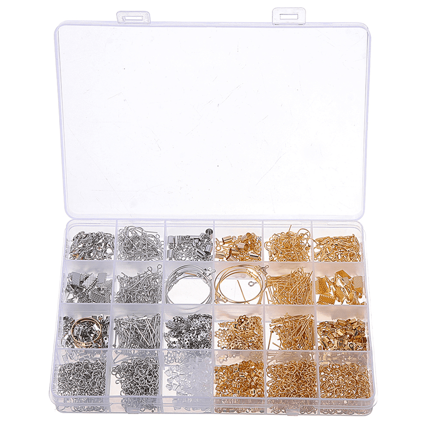 1630Pcs/Set Eye Pins Lobster Clasps Jewelry Wire Earring Hooks Jewelry Finding Kit for DIY Necklace Jewelry Bracelet Making - MRSLM