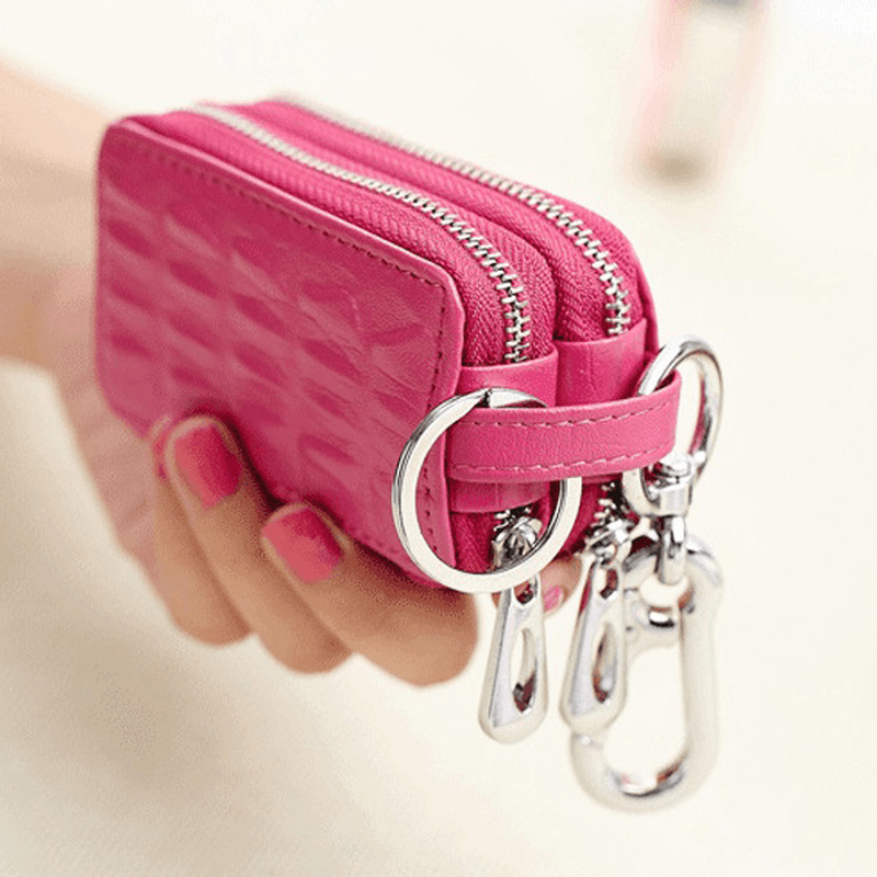 Genuine Leather Key Case Crocodile Pattern Car Key Holder Key Bag for Women Men - MRSLM