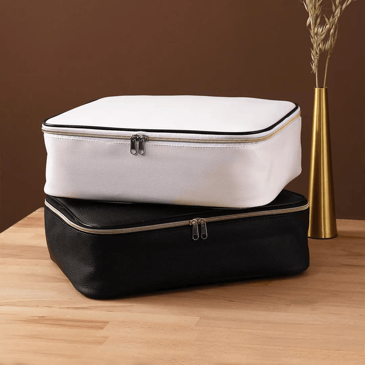 Multi-Layer Document Storage Bag PU Waterproof Handbag ID Card Certificate Organizer Case Travel Passport Cards Bag - MRSLM