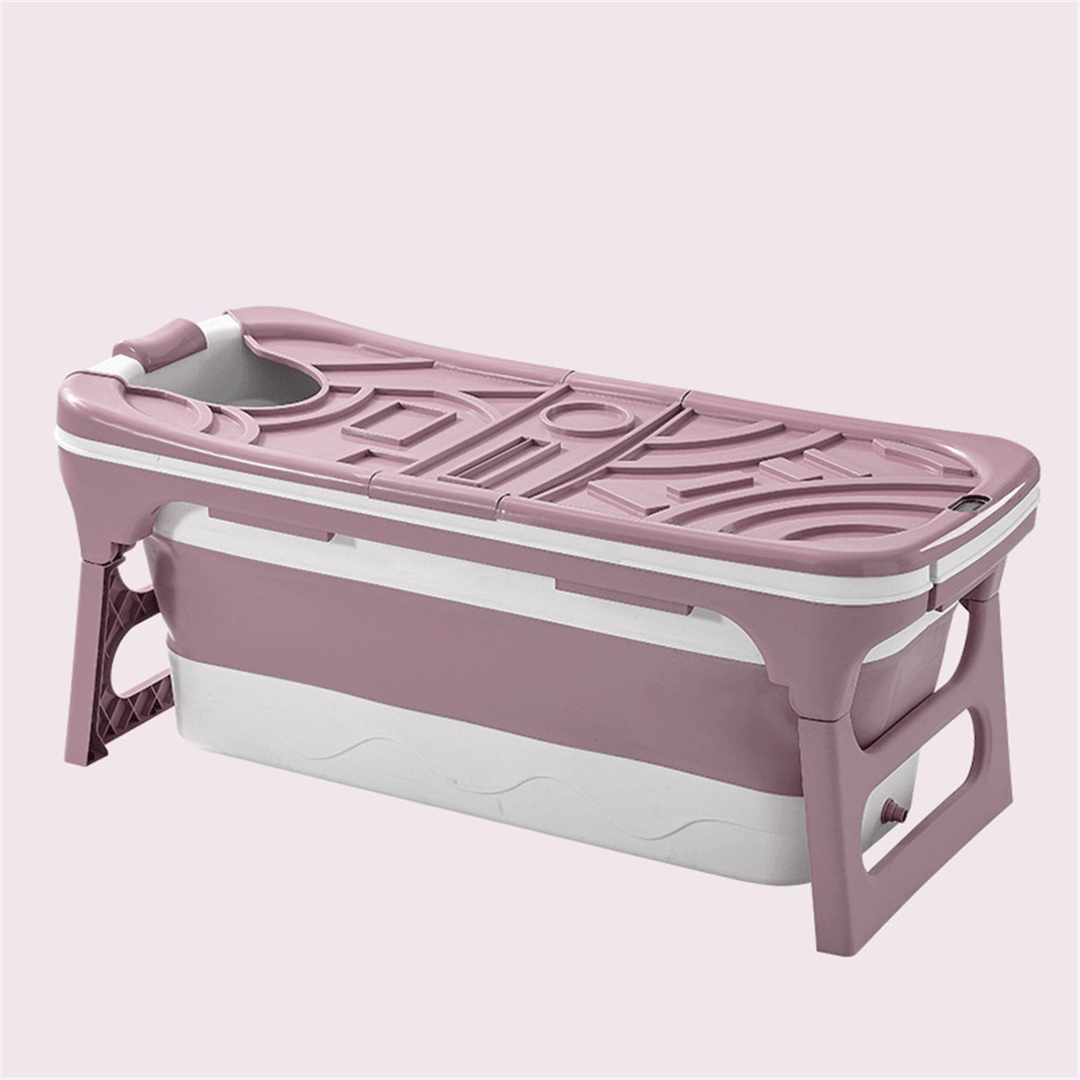 55X23.6X22.6 Inch Folding Bathtub Portable Bathroom Capacity Soaking Tub Temperature Sensing SPA Massage Baby Adult - MRSLM