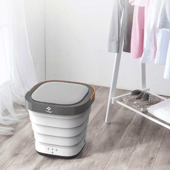 MOYU 220V Travel Portable Mini Folding Wash Machine Automatic Washing Bucket Small Household Underwear Clothes Washer Dryer Laundry for Business Self-Driving Tour from Eco-System - MRSLM