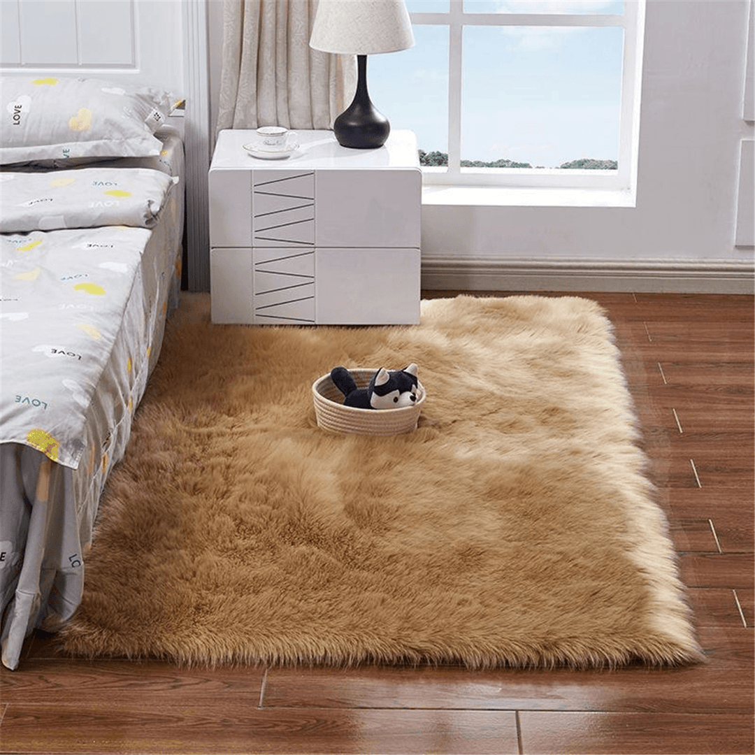 180 X 100 Cm Floor Rug Polyester Acrylic Plush Mat for Living Room Plush Rug Children Bed Room Fluffy Floor Carpets - MRSLM