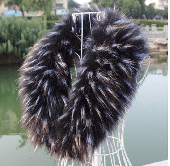 Faux Fox Fur Ladies Shawl Big Fur Collar Scarf - MRSLM