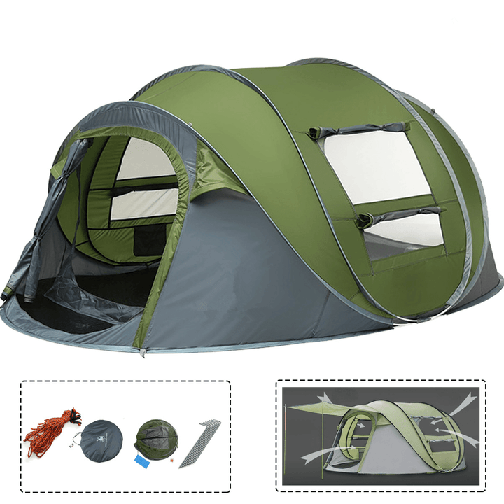 3-4/5-8 Person Camping Tent Double Door Breathable Automatic Family Tent Waterproof Sunshade Canopy Outdoor Hiking Beach - MRSLM