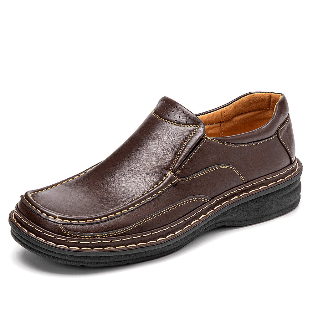 Men Breathable Slip Resistant Soft Sole Comfy Slip-On Casual Shoes - MRSLM