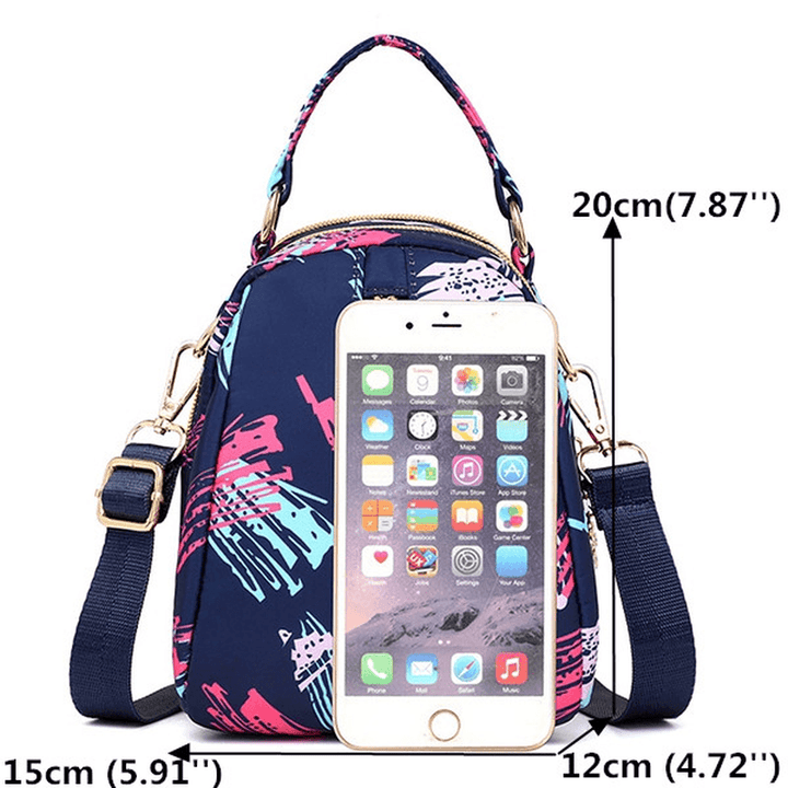 Women Print Nylon Casual Crossbody Bag Lightweight Shoulder Bag Handbag - MRSLM