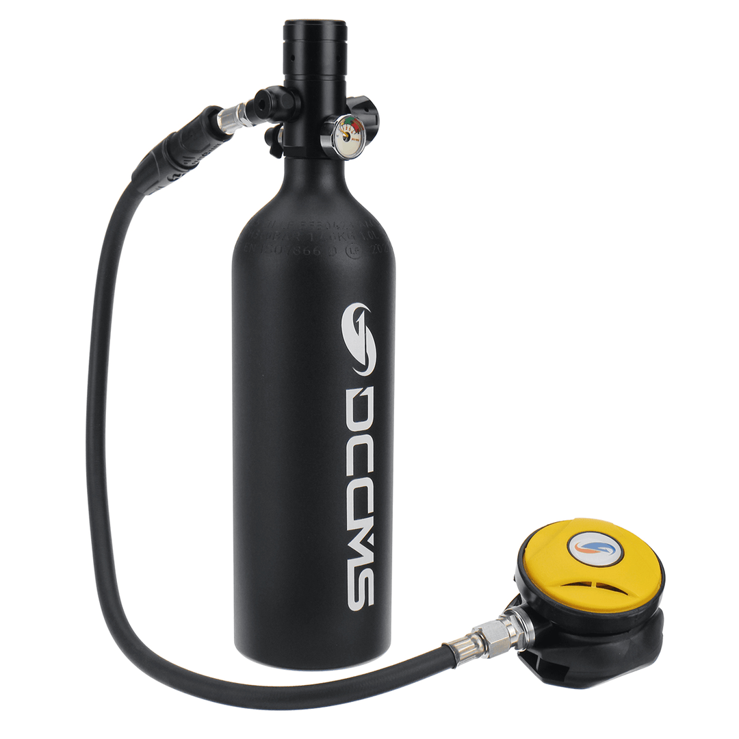 DCCMS 1L Scuba Diving Tank Set Air Tank Hand Pump Breathing Valve Outdoor Swimming Snorkeling Breath Diving Equipment - MRSLM