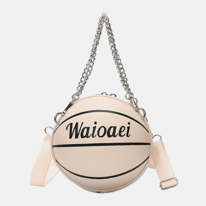 Wonmen Unique Design Basketball Look Solid Color Handbag Fashion Adjustable Shoulder Bag Cross Body Bag - MRSLM