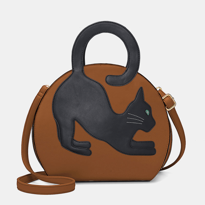 Women Cute Cat Pattern Expandable Handbag Crossbody Bag Fashion Bag - MRSLM