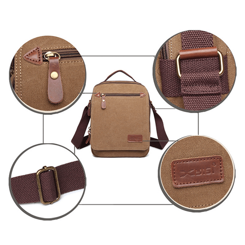 Men Canvas Handbag Ipad Bag Outdoor Crossbody Bag - MRSLM