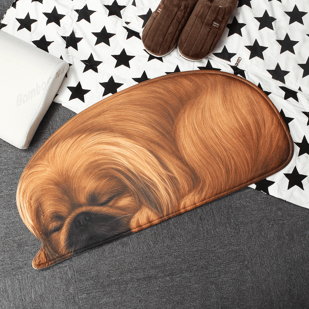 3D Cute Dog Pattern Doormat Indoor Print Door Mat Suedel Floor Rugs - MRSLM