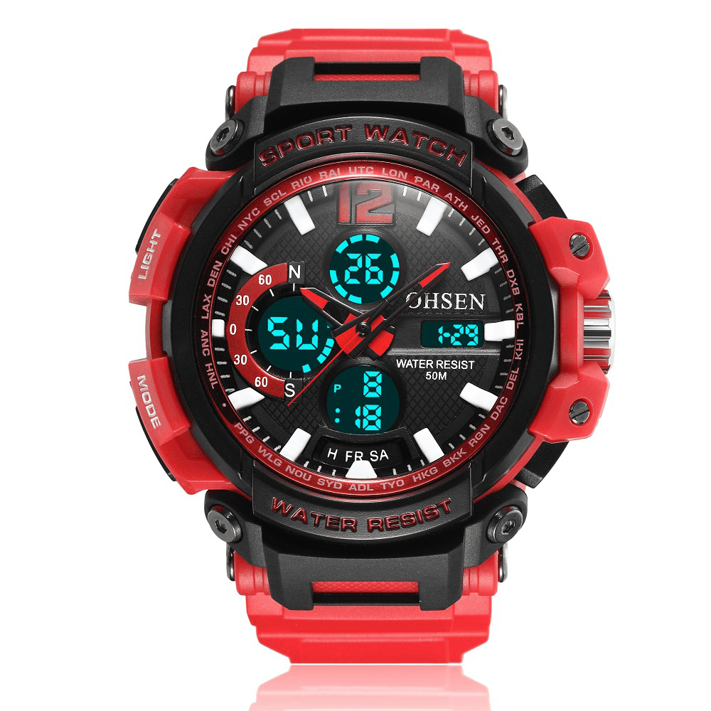 OHSEN AD1713 LED Alarm Waterproof Digital Watch Men Women Student Sport Watch - MRSLM