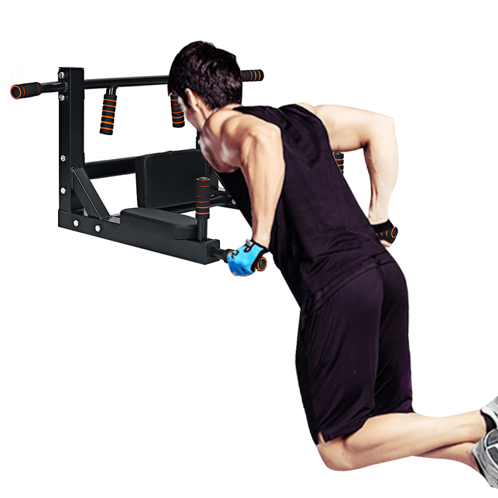 Pull up Bar Wall Mount Chin up Dip Station Power Tower Gym Home Fitness Sports - MRSLM