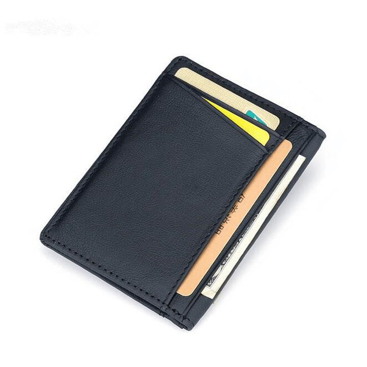 PU Leather Slim Thin Credit Card Holder Mini Money Wallet Men ID Case Wallet - MRSLM