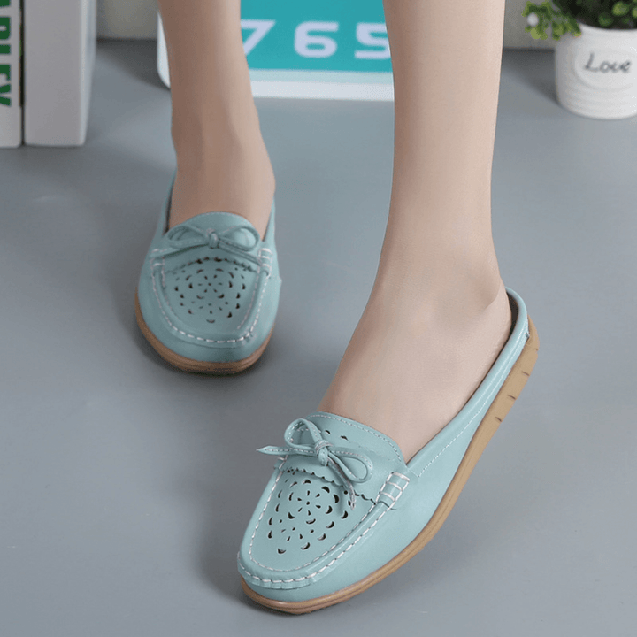 US Size 5-12 Women Casual Soft Hollow Flats Slippers - MRSLM