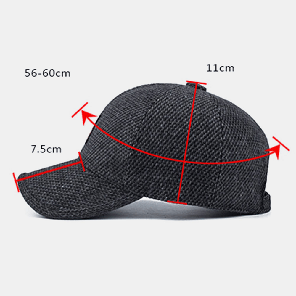 Men Winter Woolen Warm Cap Earmuffs Baseball Cap Hidden - MRSLM