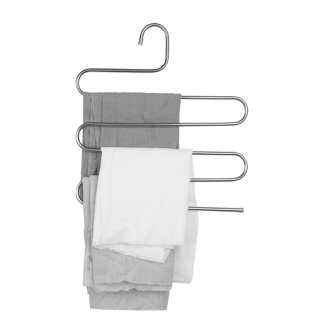 5 Layers Pants Hanger Trousers Towels Hanging Cloth Clothing Rack Space Saver - MRSLM