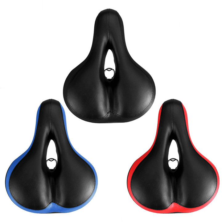 BIKIGHT Wide Bum Cycling Sprung Bike Saddle Bicycle Seat Gel Cushion Comfort Soft Saddles with Reflective Stripe - MRSLM