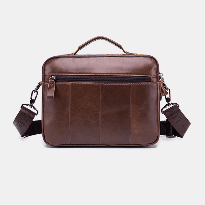 Men Genuine Leather Vintage Business Bag Crossbody Bag Handbag for Work - MRSLM