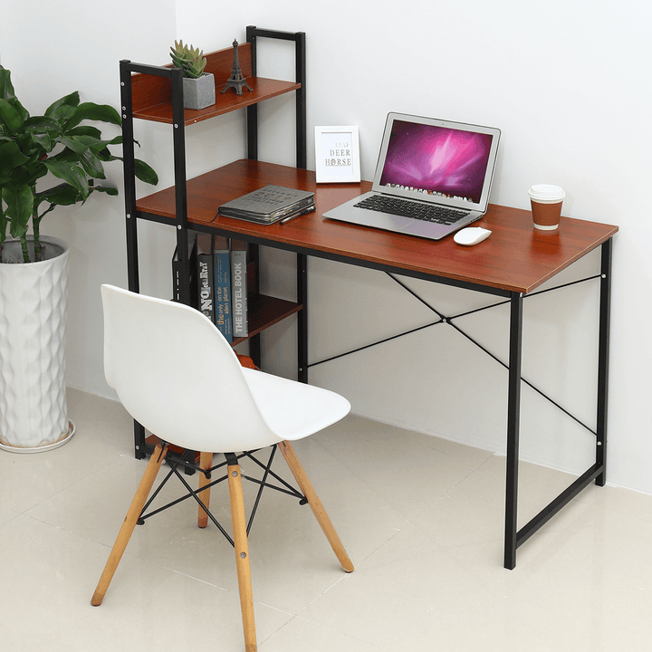 Computer Table Laptop Desk Stuednt Writing Study Desk Laptop Table Home Office Workstation with Book Shelf - MRSLM