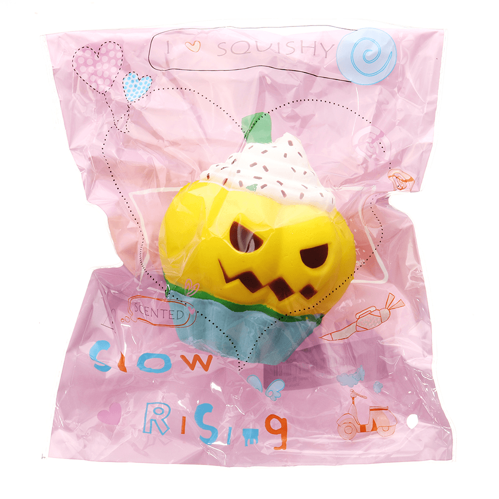 Halloween Pumpkin Ice Cream Squishy 13*10CM Slow Rising Soft Toy Gift Collection with Packaging - MRSLM