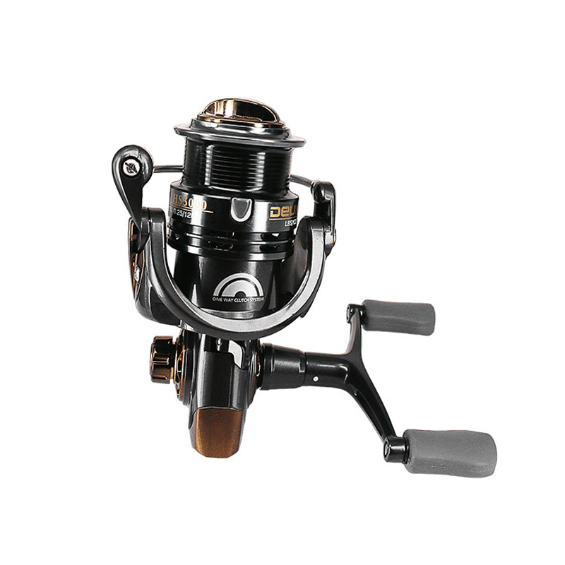 DEUKIO 7.1:1 Speed Ratio 5+1BB Double Grip Swing Arm Spinning Reel Fishing Reel Shallow Line Cup Metal Line Cup - MRSLM