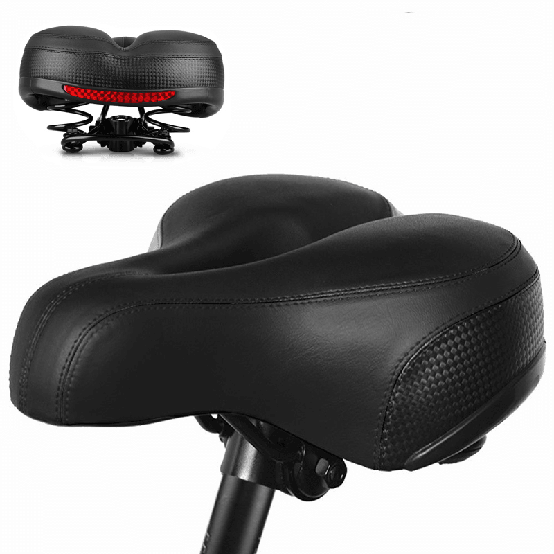 Comfort Bike Saddle Reflective Shockproof Breathable MTB Bicycle Seat Spring Bike Cushion Seat Outdoor Cycling - MRSLM