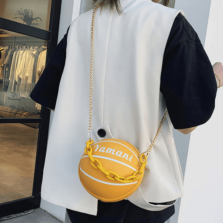 Women Basketball Football Chains Handbag Crossbody Bag Shoulder Bag - MRSLM