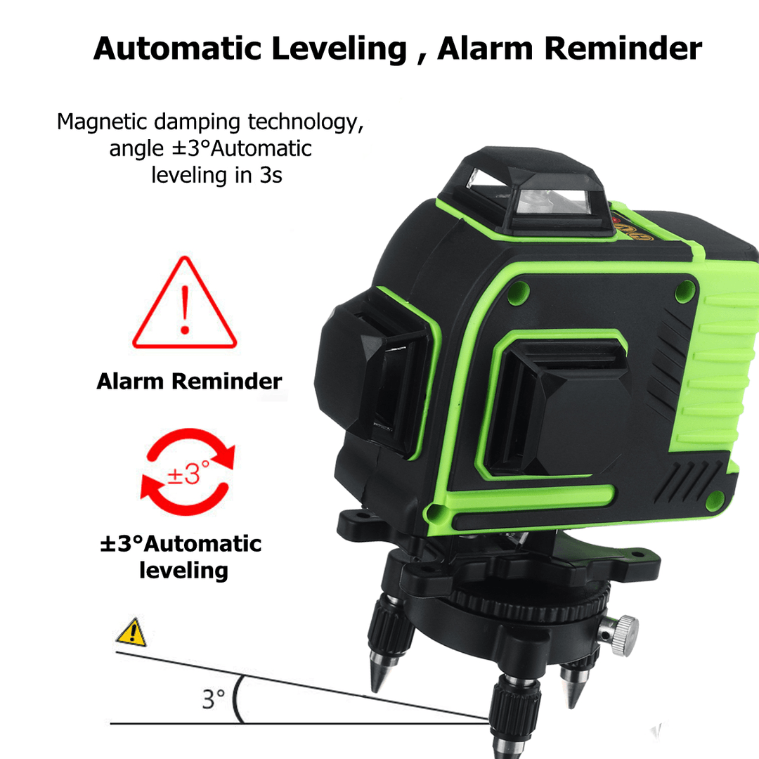 16 Line 360 Horizontal Vertical Cross 3D Green Light Laser Level Self-Leveling Measure Super Powerful Laser Beam - MRSLM