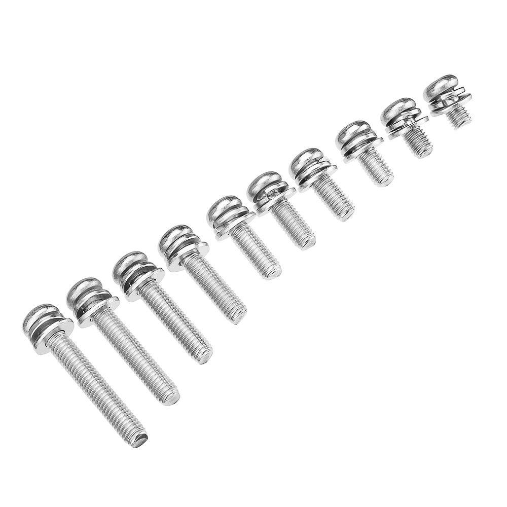 Suleve™ M6SP1 50Pcs M6 Stainless Steel 10-40Mm Phillips Pan Head Machine Screw Washer Bolt Asortment - MRSLM