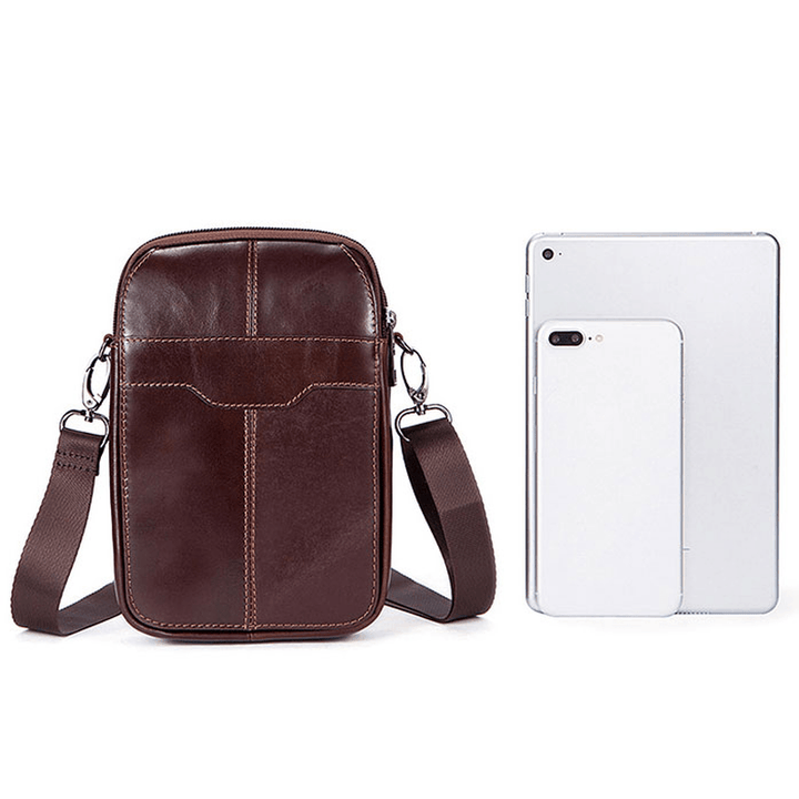 Women Genuine Leather Casual Business Vintage Crossbody Bag - MRSLM