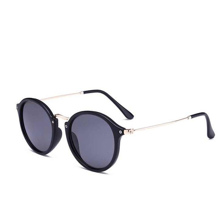 Metal round Face Sunglasses Retro Driver Sunglasses Men and Women Sunglasses - MRSLM