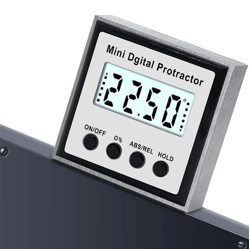 Digital Inclinometer 0-360 Stainless Steel Electronic Protractor Digital Bevel Box Angle Gauge Meter Magnets Base Measuring Tool - MRSLM