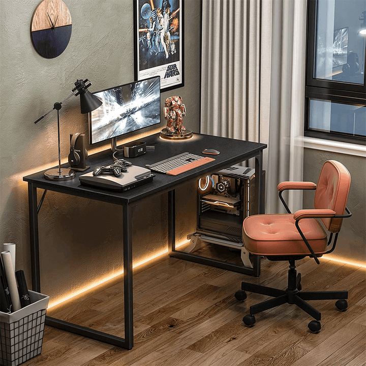 Coleshome 47 Inch Computer Desk Modern Design with Stability Easy to Assemble Metal Legs Adjustable Leg Pads for Home Office Study Student Writing - MRSLM