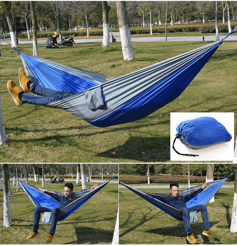 Outdoor Camping Hammock Parachute Cloth Lightweight Nylon Portable Hammock for 1-2 People 260 X 140CM - MRSLM