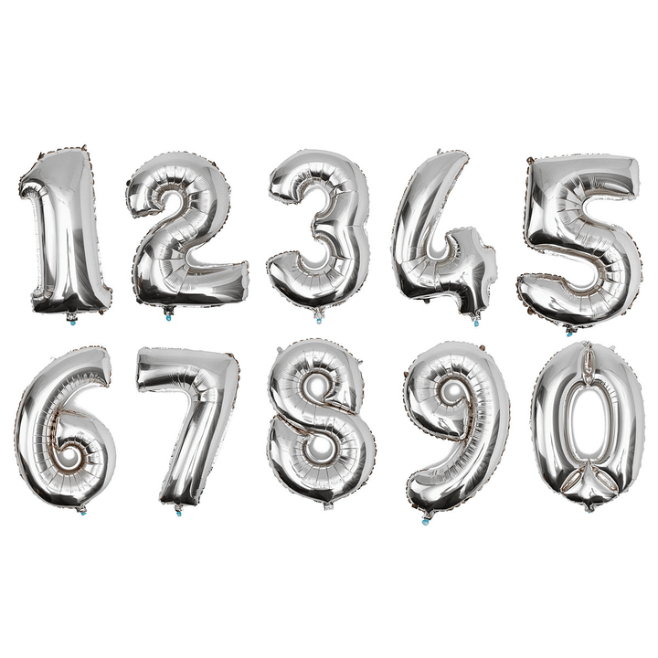 Gold Silver Number Foil Balloon Wedding Birthday Party Decoration - MRSLM