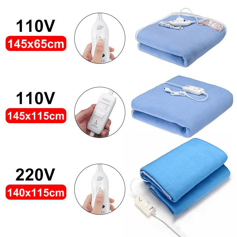 Baizheng 110V 60W 115/65CM Electric Blanket Automatic Overheat Protection Function with Adjustable Temperature Regulator for Bedroom Sets - MRSLM