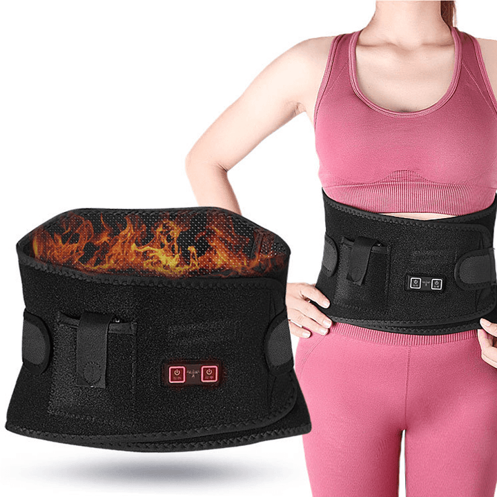 Adjustable Waist Support Belt 3 Modes Heating Back Massage Band Lumbar Brace - MRSLM